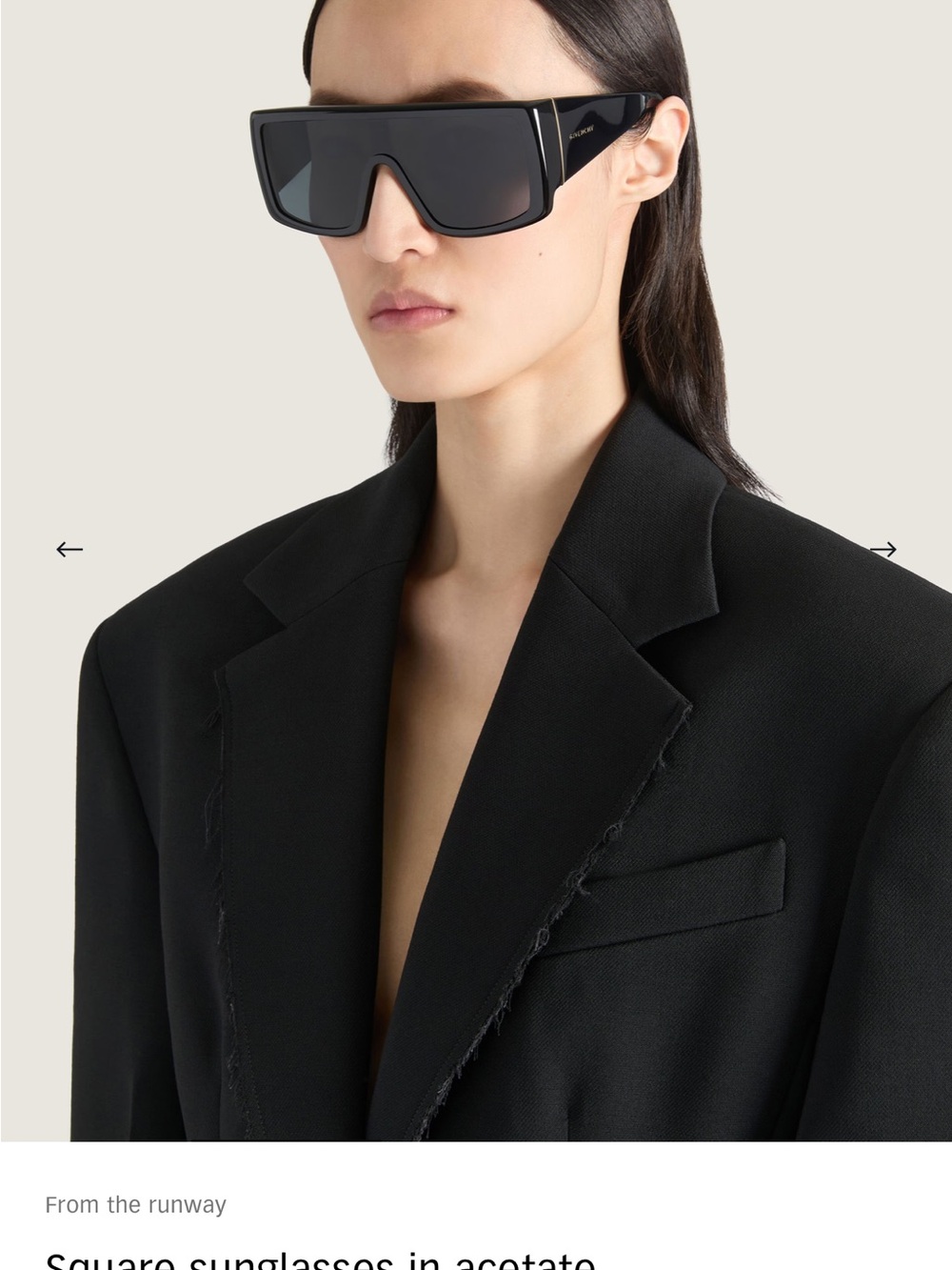 Givenchy Oversized Black Shield Sunglasses